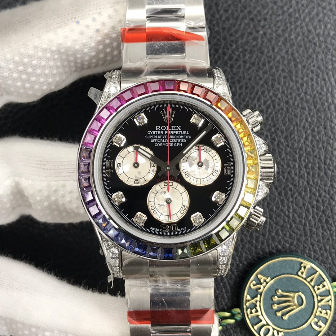 DAYTONA WHITE GOLD CUSTOM RAINBOW 116520