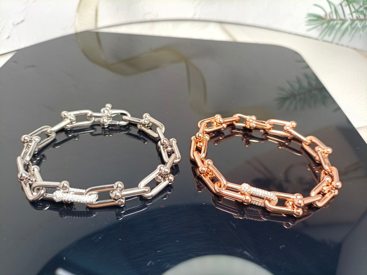 HARDWEAR BRACELET PINK GOLD AND SILVER DIAMOND
