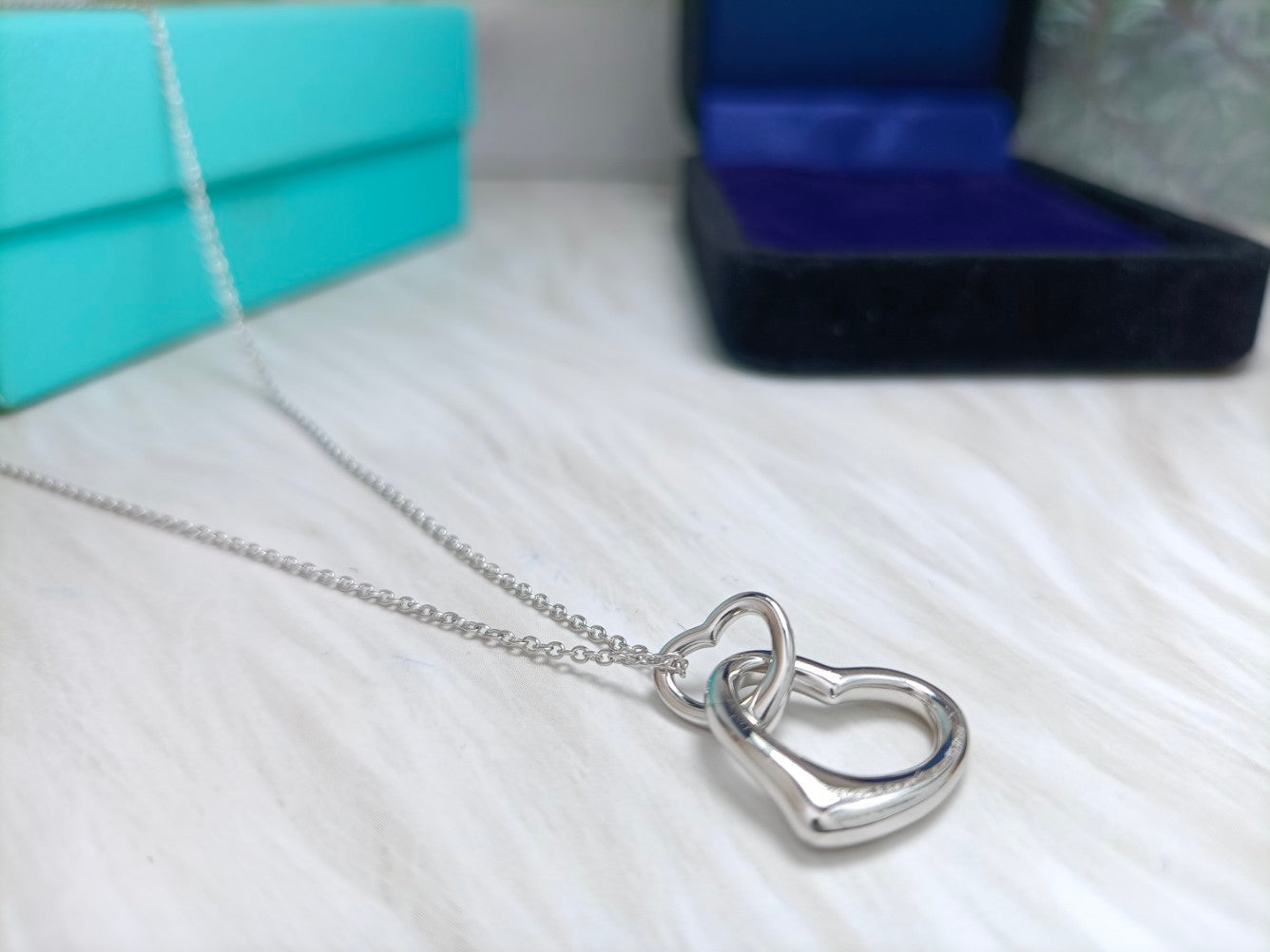 DOUBLE HEART SILVER NECKLACE