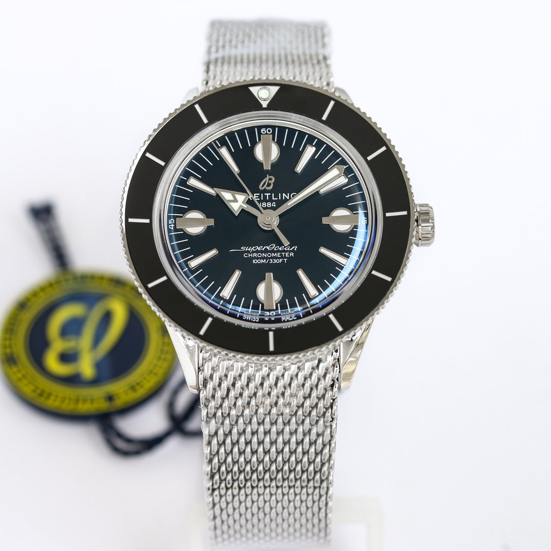 SUPEROCEAN HERITAGE 44MM STEEL CASE BLACK CERAMIC