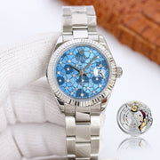 DATEJUST 31 SILVER BLUE FLOWER DIAL