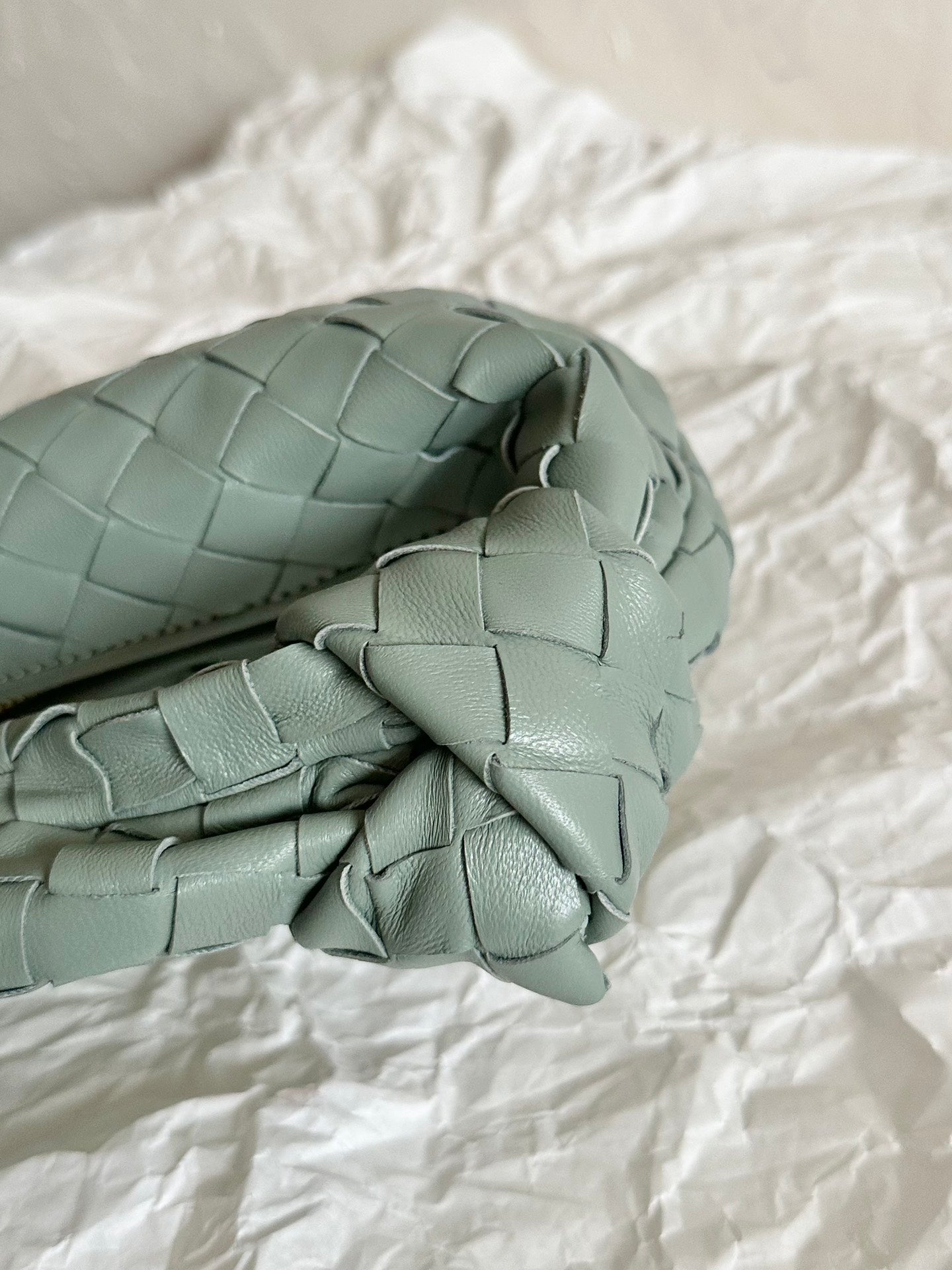 BV MINI JODIE 28CM MINT GREEN LAMBSKIN LEATHER