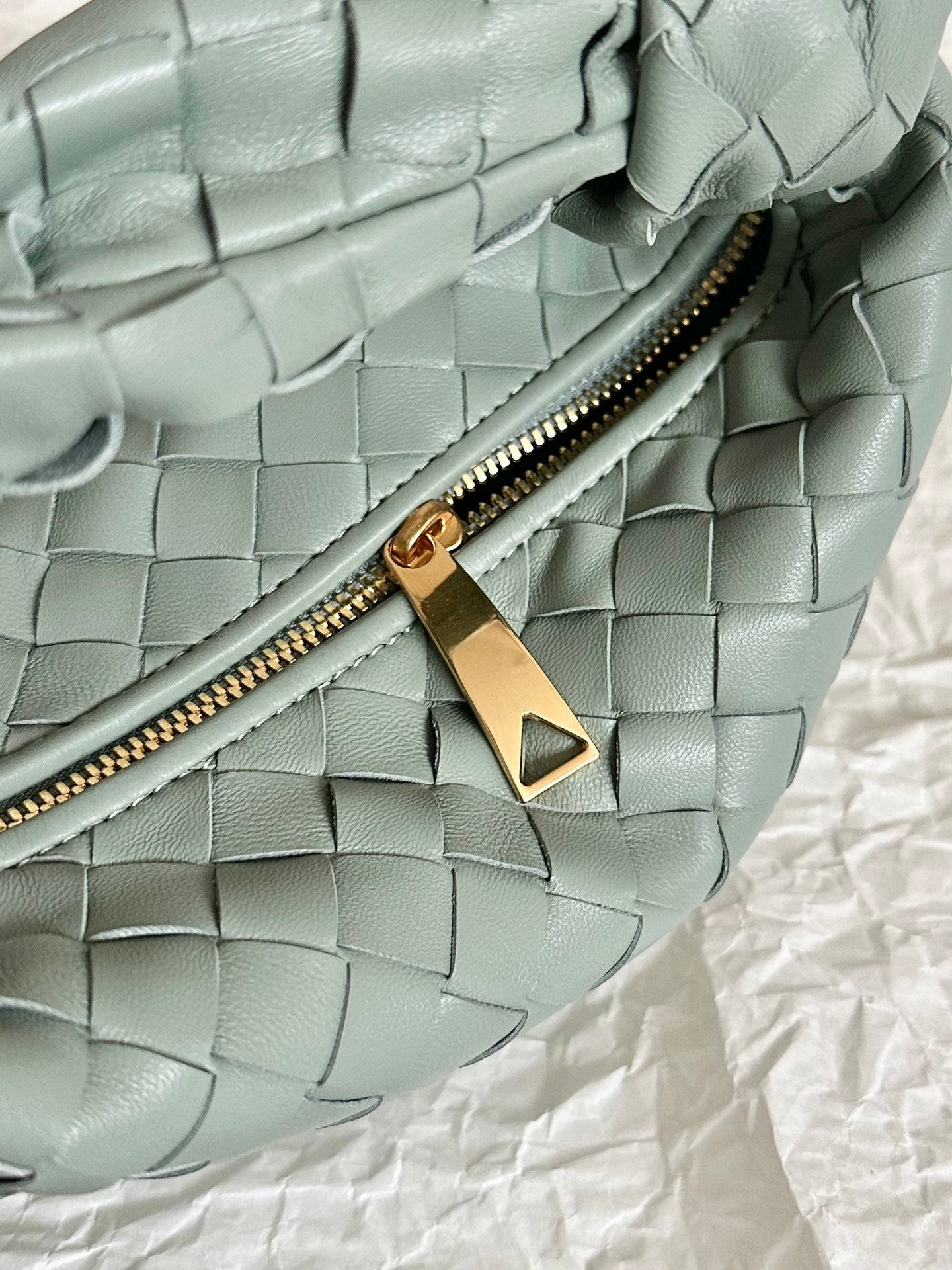 BV MINI JODIE 28CM MINT GREEN LAMBSKIN LEATHER