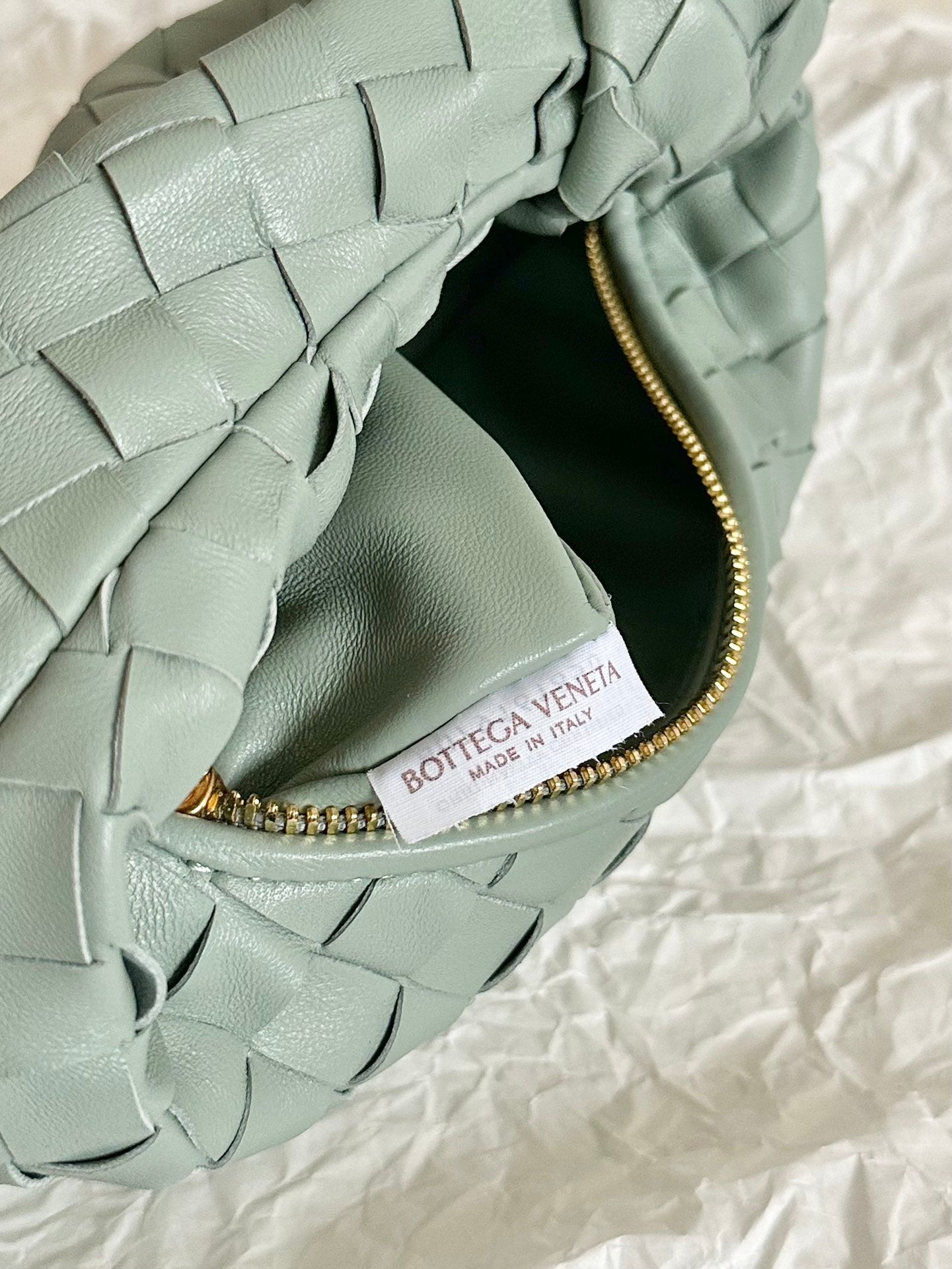 BV MINI JODIE 28CM MINT GREEN LAMBSKIN LEATHER