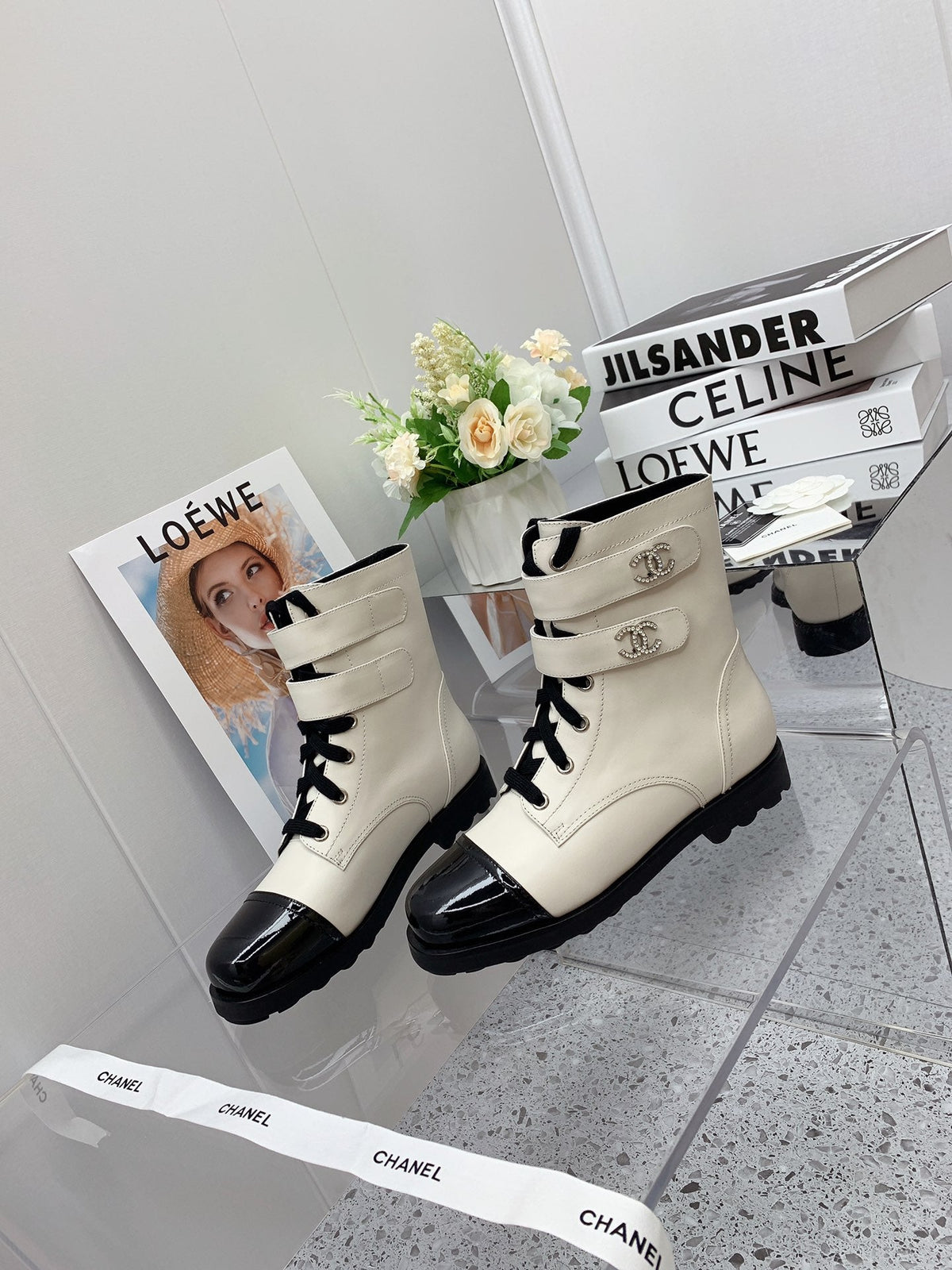 Chanel 2026 Combat Ankle Boots Calfskin 162110