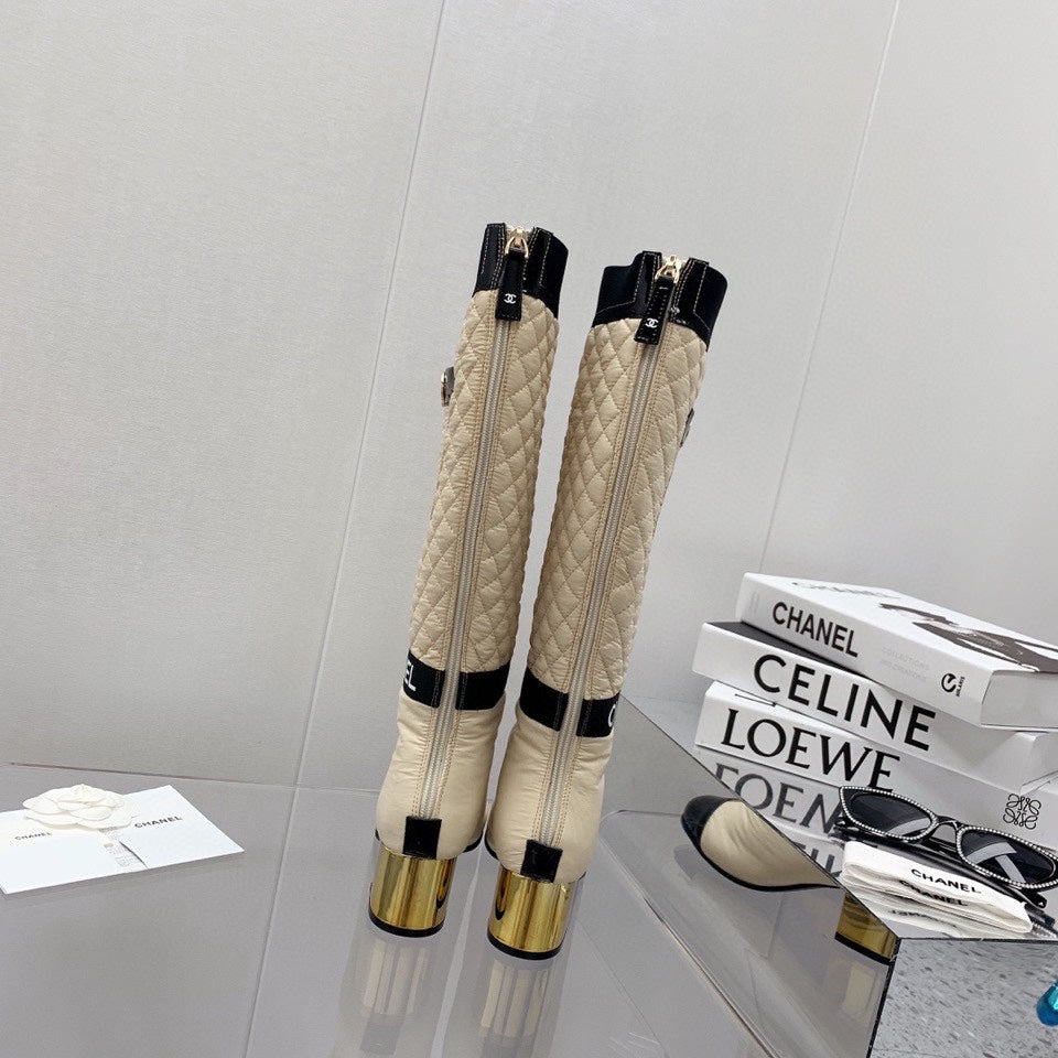 Chanel 2026 Knee-High Boots 50mm Fabric 162205