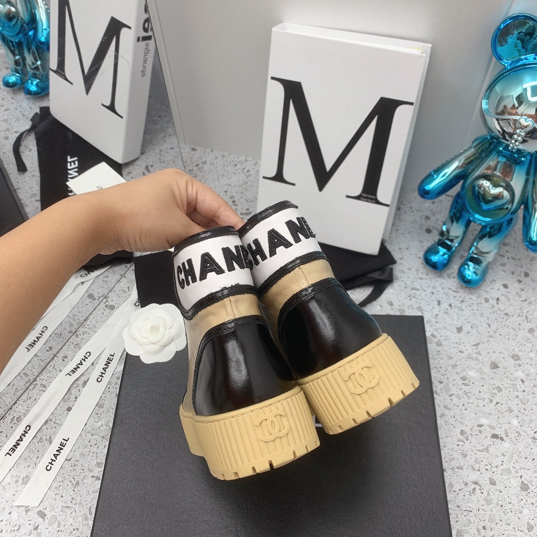 Chanel 2026 Shiny Lace Up Ankle Sneakers Leather 162211
