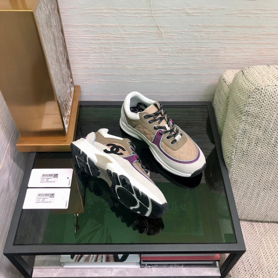 Chanel 2026 Low Top Trainer Sneakers Suede Fabric 128065