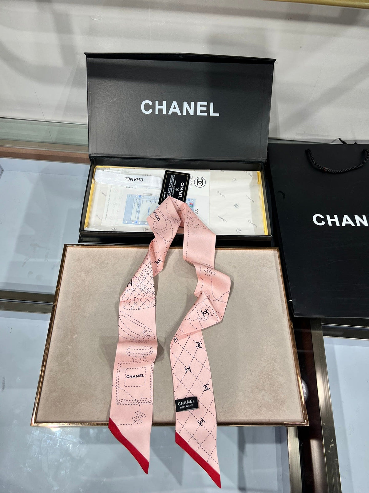 Chanel 2026 Hair Band Scarf 120cm Silk 207457