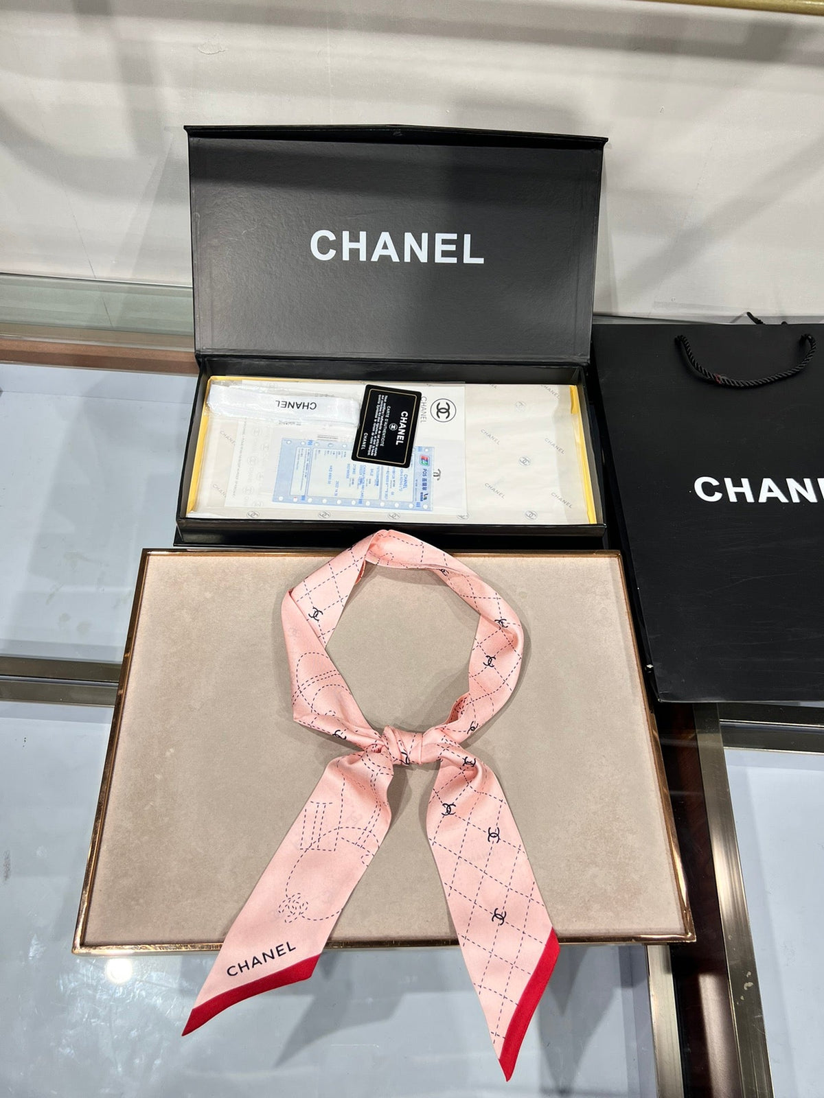 Chanel 2026 Hair Band Scarf 120cm Silk 207457