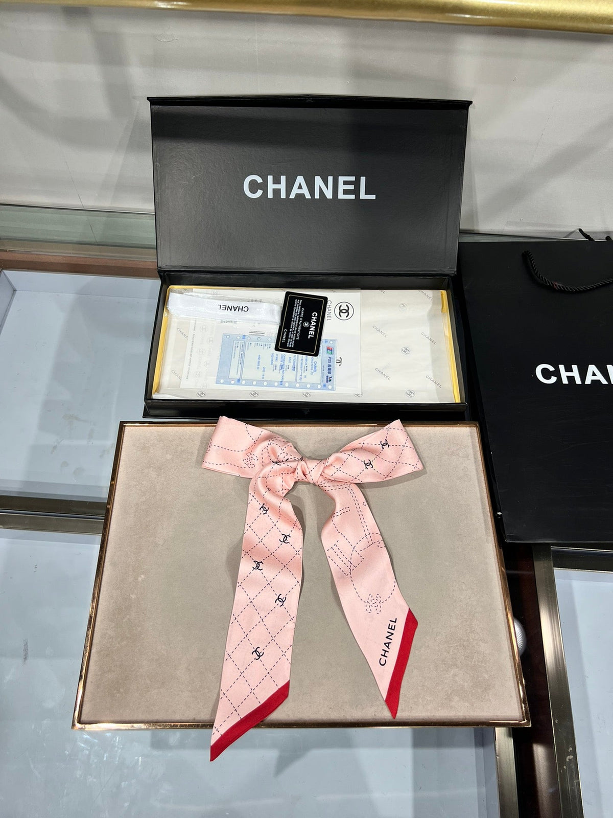 Chanel 2026 Hair Band Scarf 120cm Silk 207457