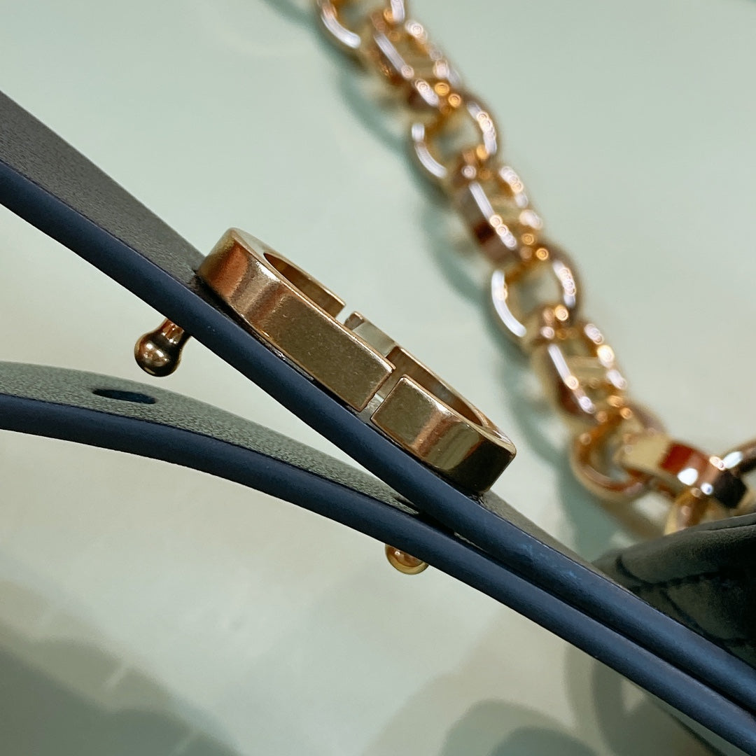 Dior 2026 Caro CD Buckle Belt Bag 15mm Black 187978