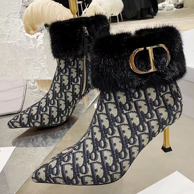 Dior 2026 Oblique Ankle Boots 70mm Fabric 966674