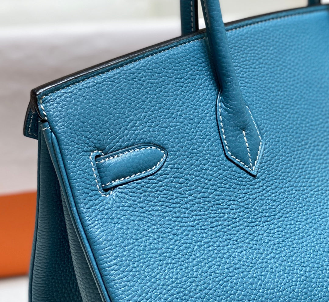 HM BIRKIN 35CM BAG CERULEAN TOGO GOLD HARDWARE