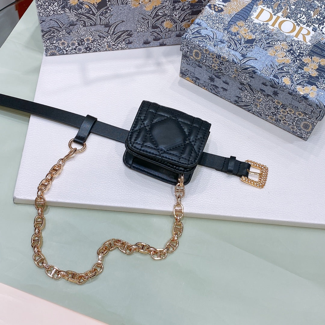Dior 2026 Rhinestone Buckle Belt Bag 15mm 187981