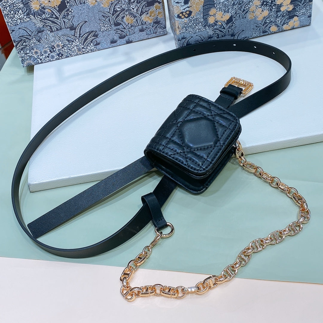 Dior 2026 Rhinestone Buckle Belt Bag 15mm 187981
