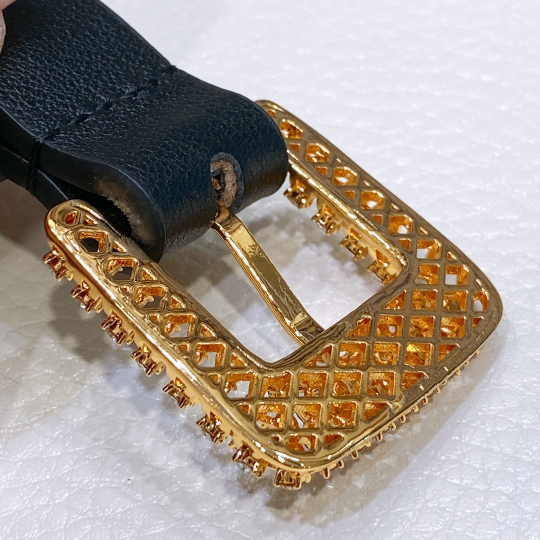 Dior 2026 Rhinestone Buckle Belt Bag 15mm 187981