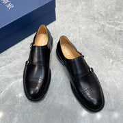 CD PATTERNED DOUBLE MONKSTRAP LOAFER BLACK CALFSKIN