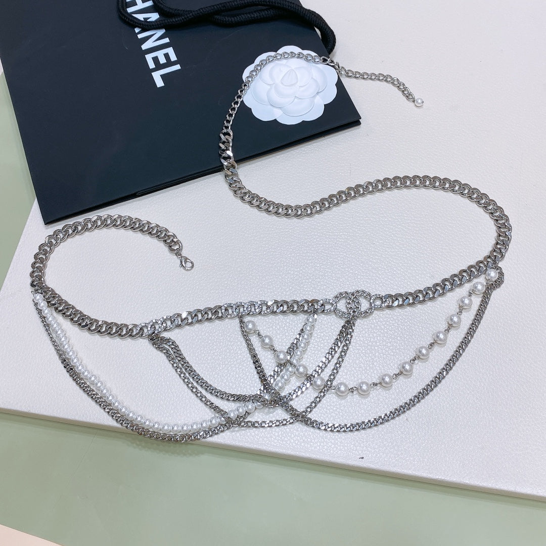 Chanel 2026 Rhinestones Pearl Chain Belt 206274