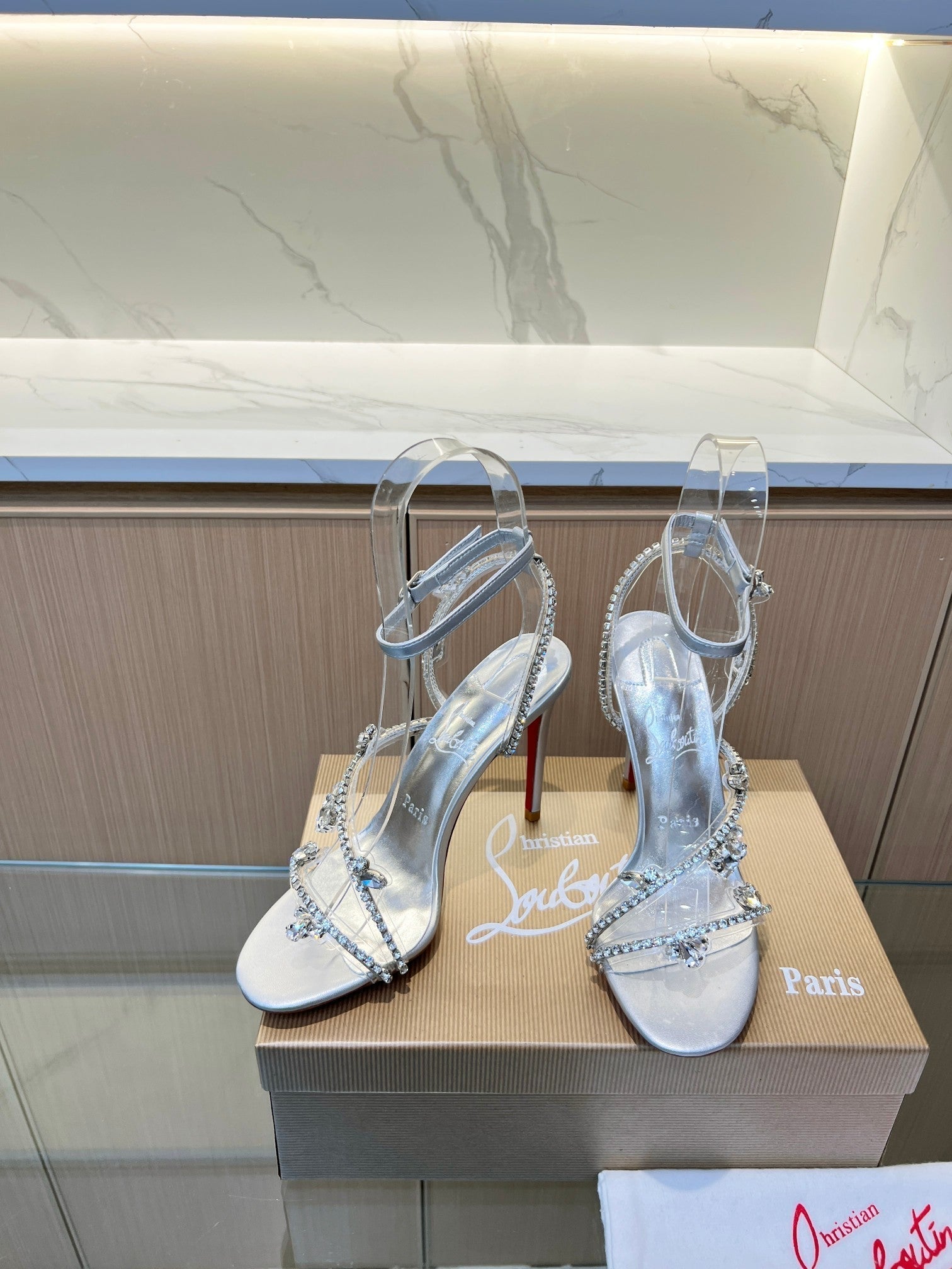 CL Joli Queen Crystal Embellished Sandal Imported PVC and Creo Rhinestones 251029