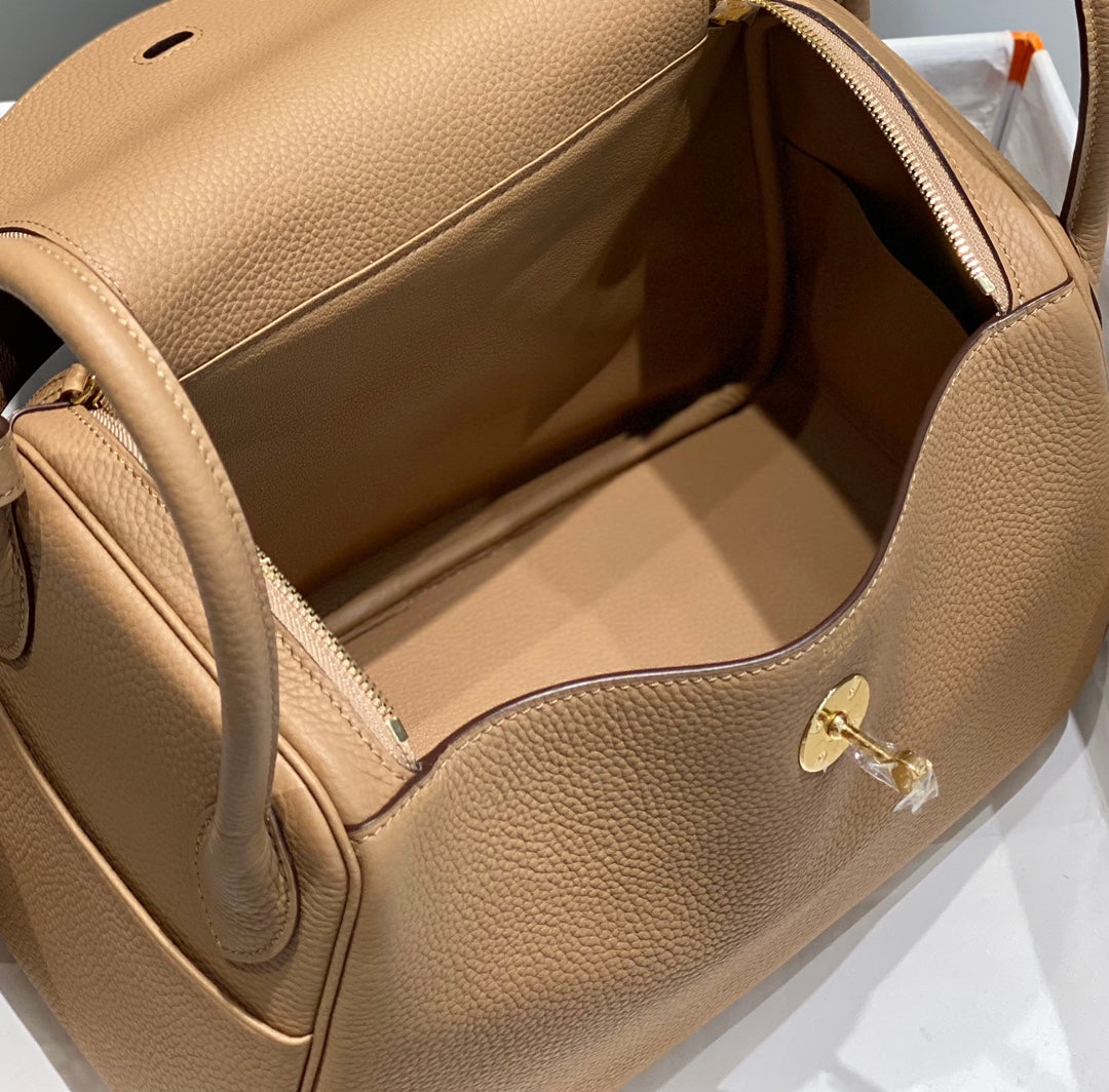 HM LINDY 30 BAG CAMEL TAURILLON CLEMENCE LEATHER