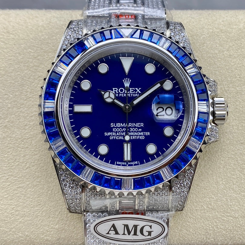 Rolex Submariner Date Blue Dial Full Diamond