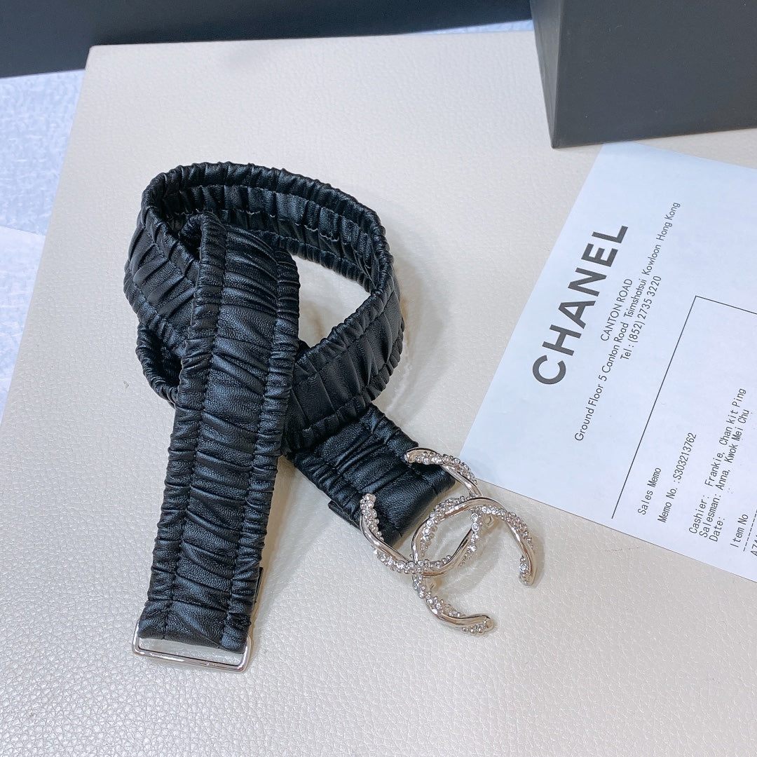 Chanel 2026 Rhinestone Twist Buckle Belt 30mm 208804