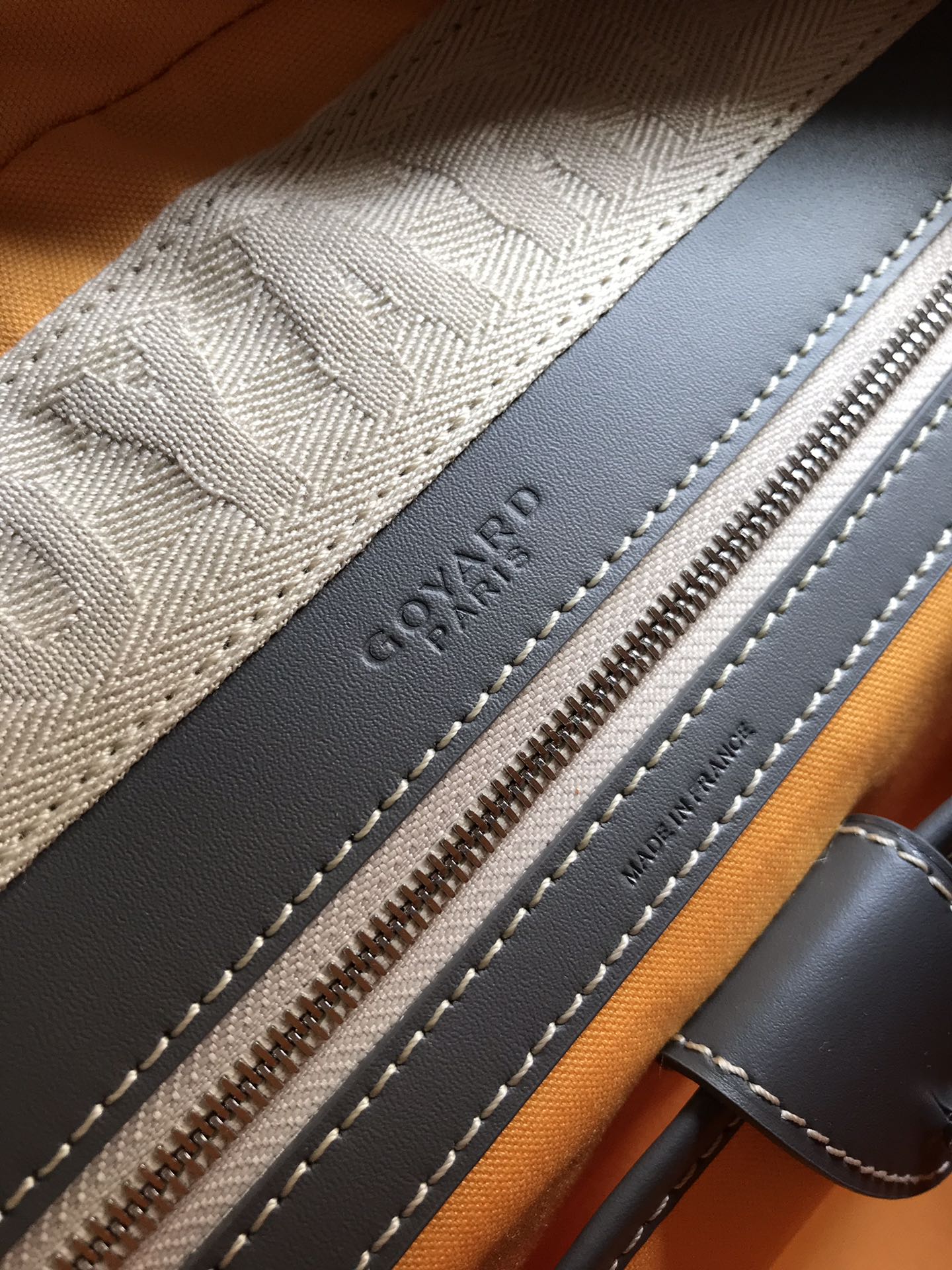 SAINT JEANNE BAG 35 IN GREY GOYARDINE CANVAS AND CALFSKIN