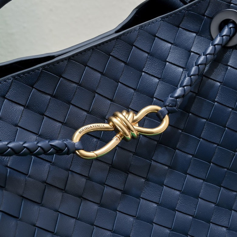 Bottega Veneta 2026 Andiamo Bag 25cm Dark Blue Lambskin