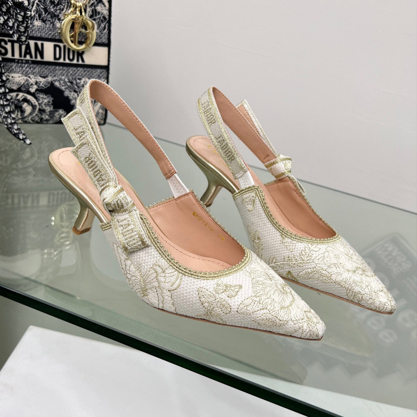 CD 25 Slingback Pump Cream Transparent Mesh