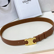 CEL Gold Buckle Belt 30mm Brown Calfskin 176406