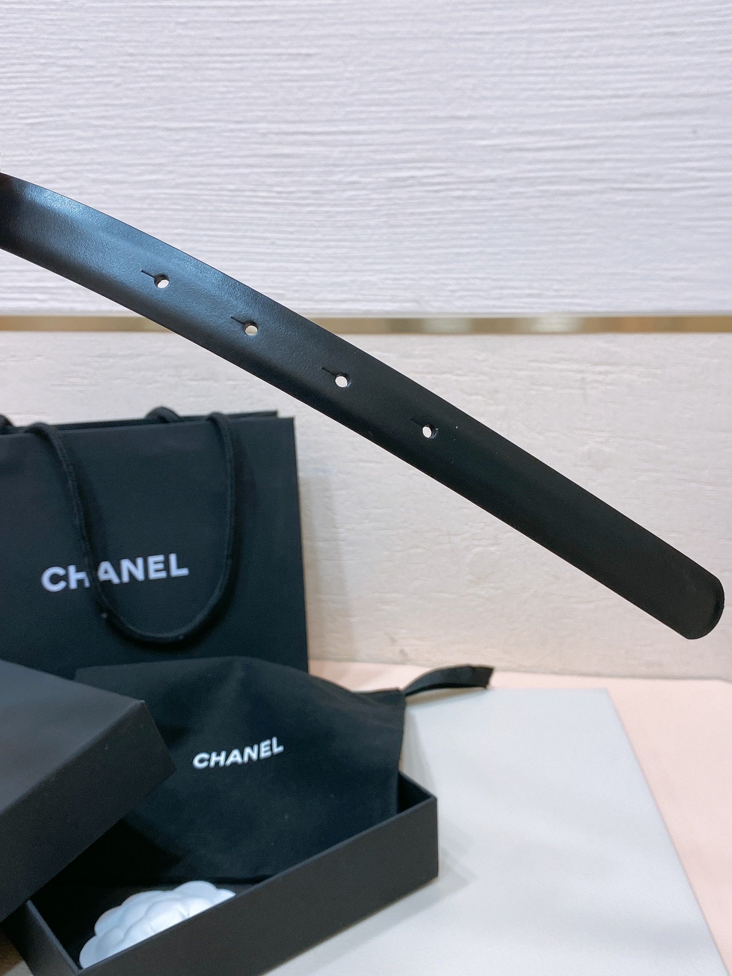 Chanel 2026 Pearl Rhinestone Buckle Belt 20mm Lambskin