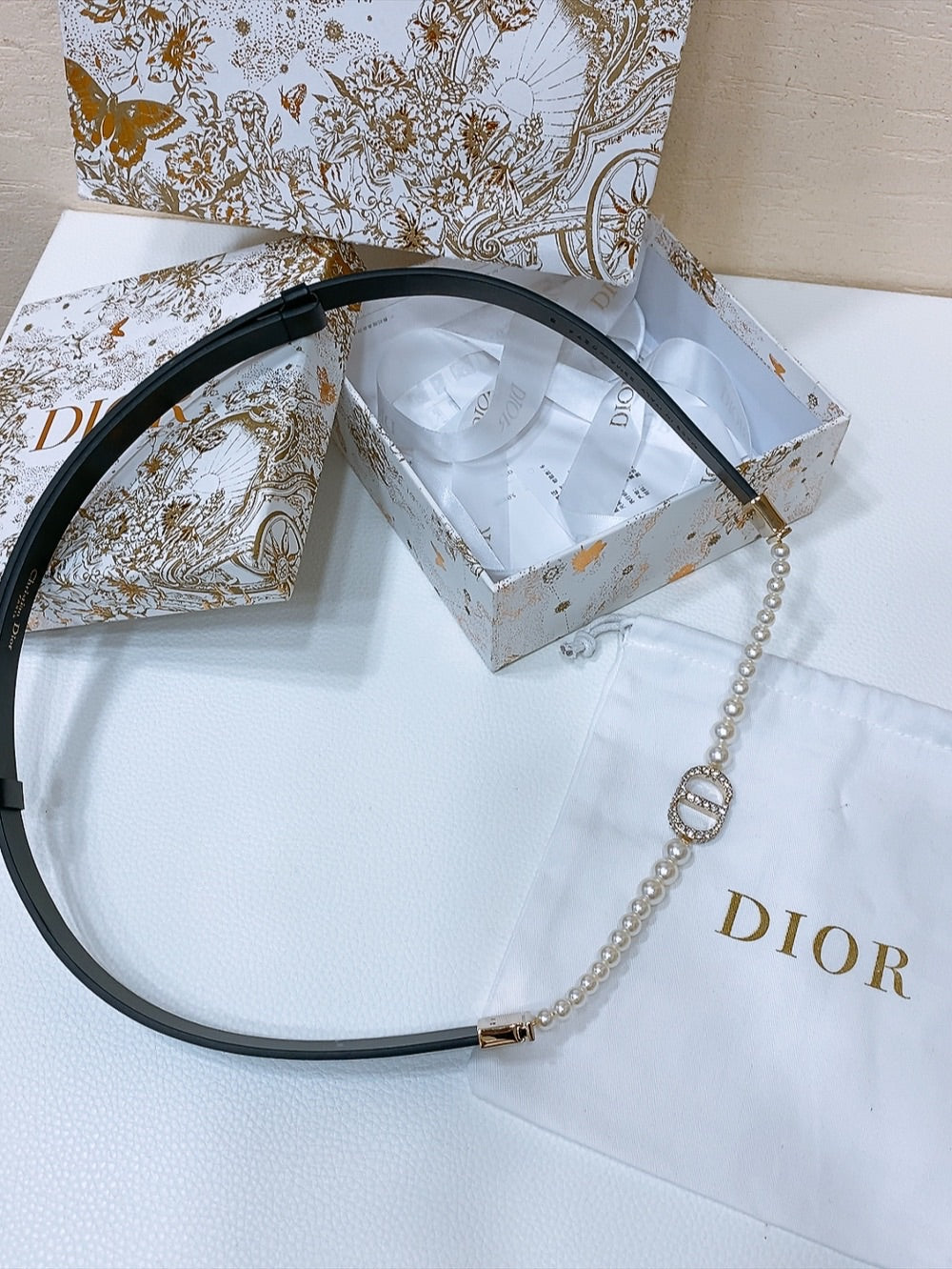 Dior 2026 Montaigne Pearls Belt 18mm 184997