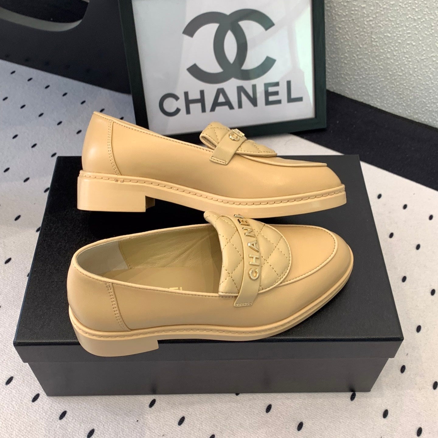 CC Moccasins In Beige Cowhide 147017