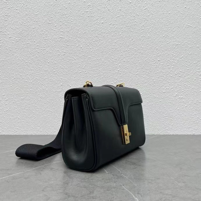 Celine 2026 Teen Soft 16 Bag 23cm Black Smooth Calfskin