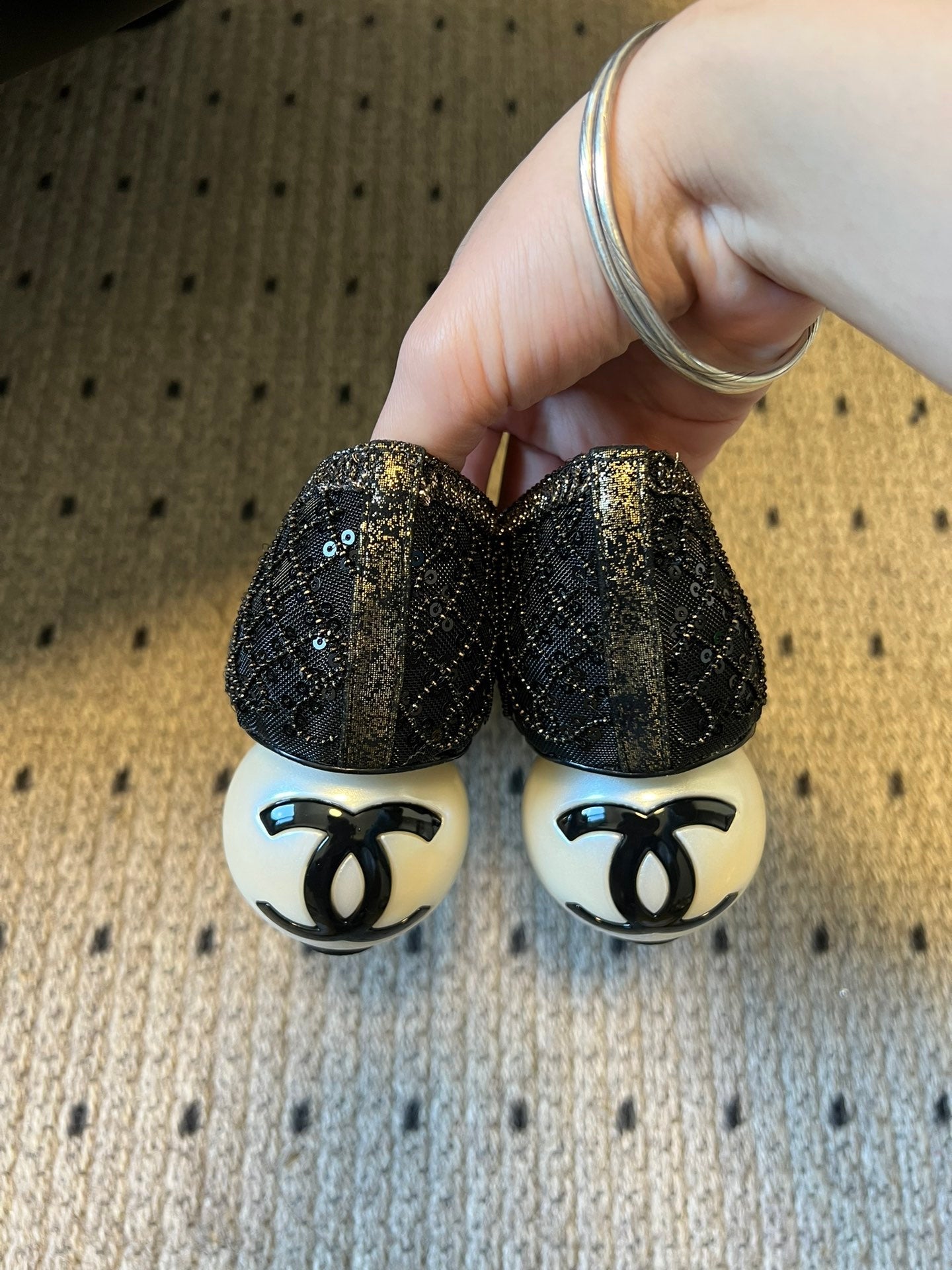 CC 26s High Heels Pump 50 Black Mesh Leather 627207