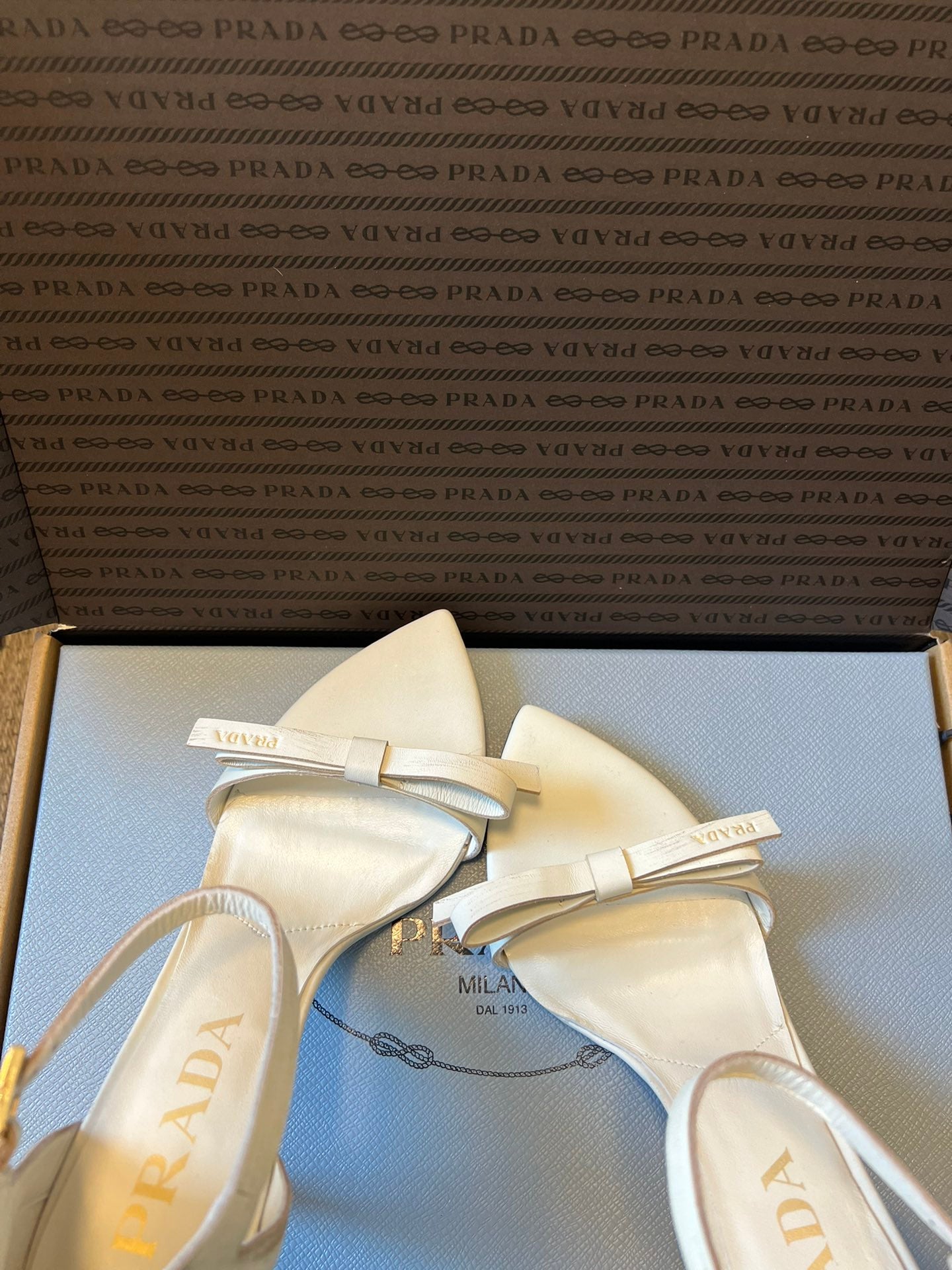 PRA 26S High-Heeled Sandals 75 White Cowhide 627442