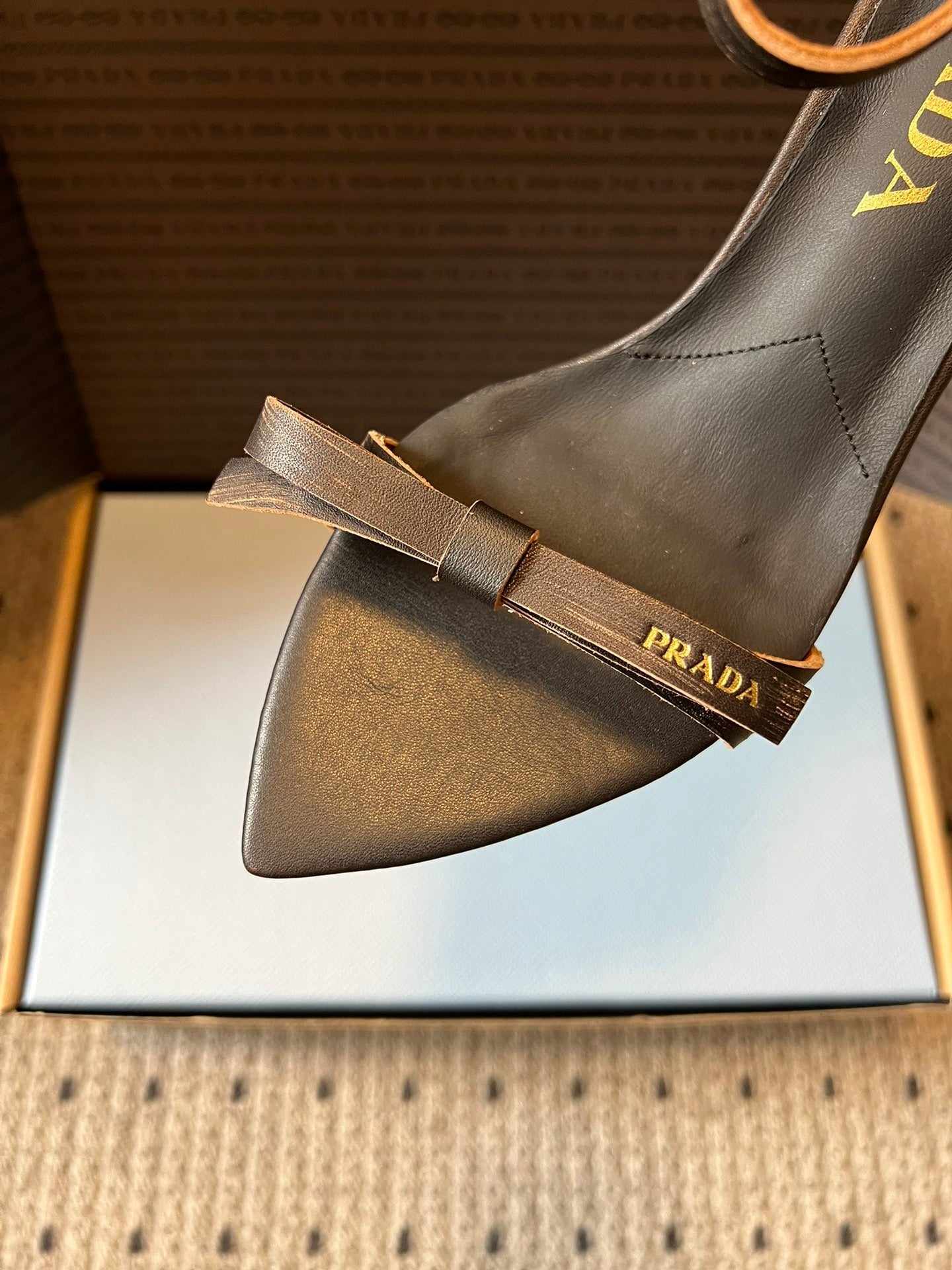 PRA 26S High-Heeled Sandals 60 Black Brown Cowhide 627445