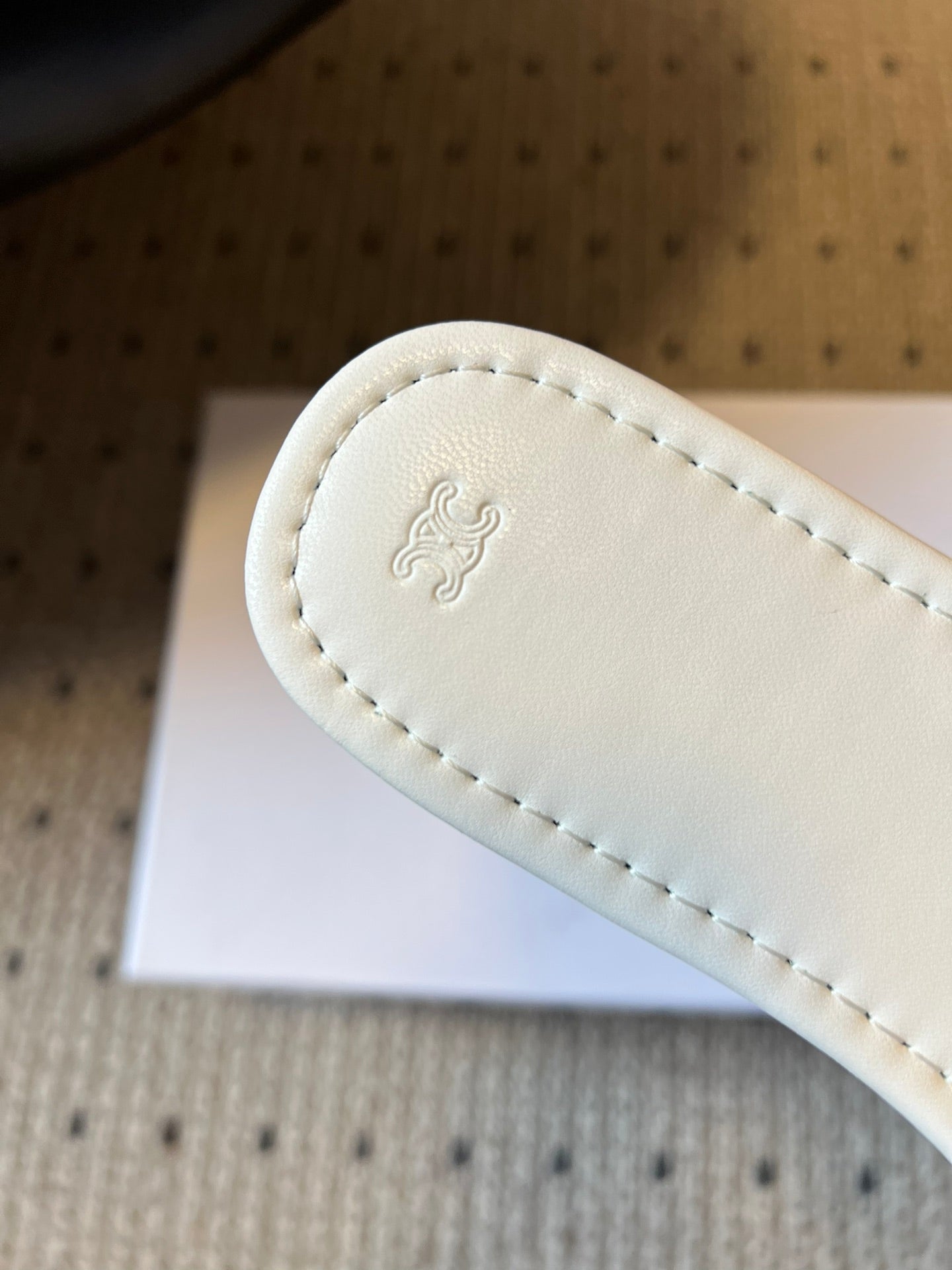 Celine 26  Flat Mule Slippers White Sheepskin 621530