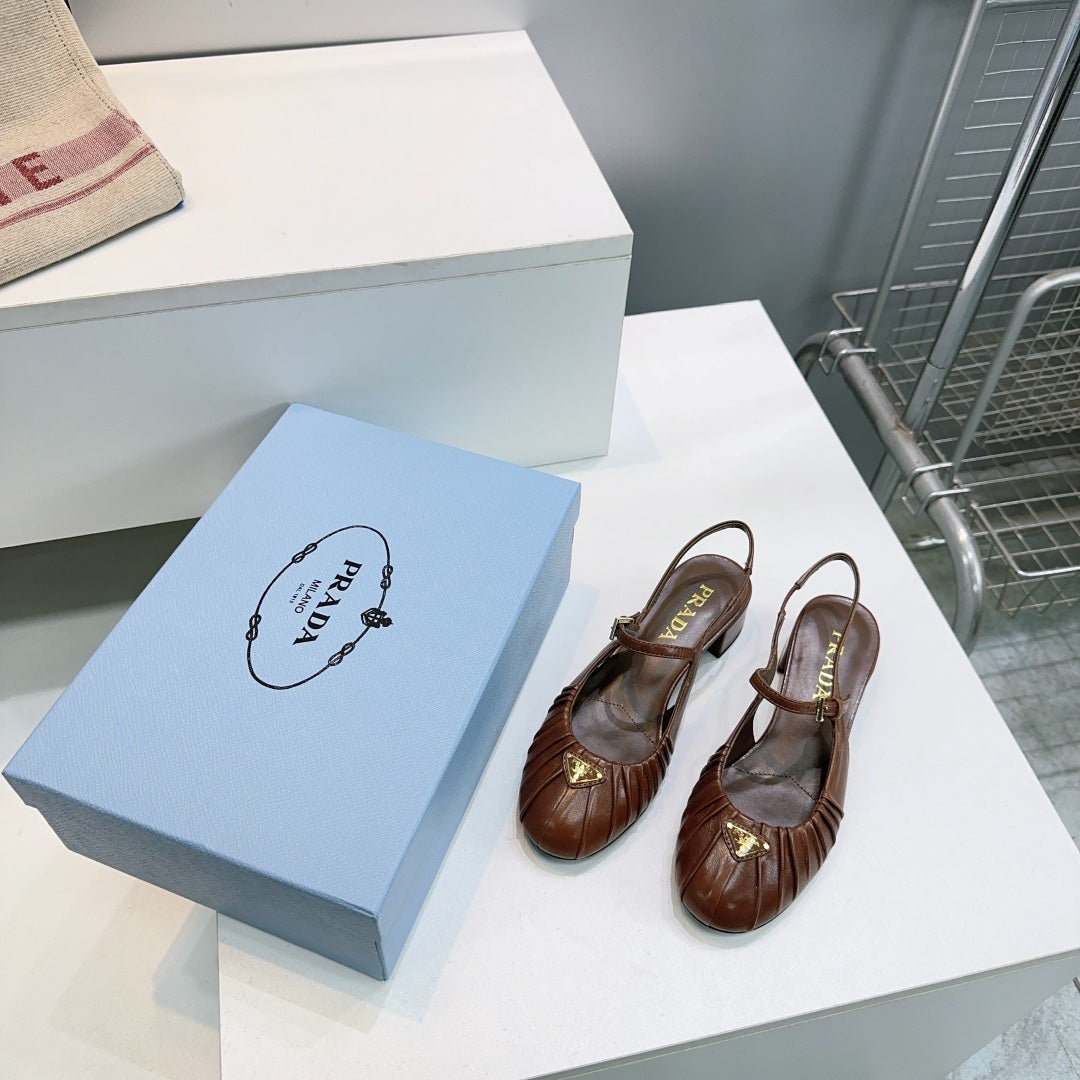 PRA 26S Slingback Flats Brown Sheepskin 628701