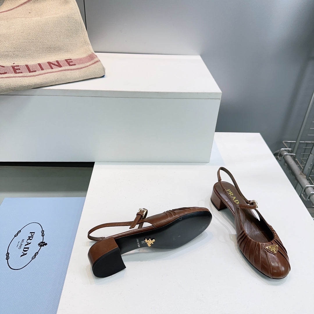 PRA 26S Slingback Flats Brown Sheepskin 628701