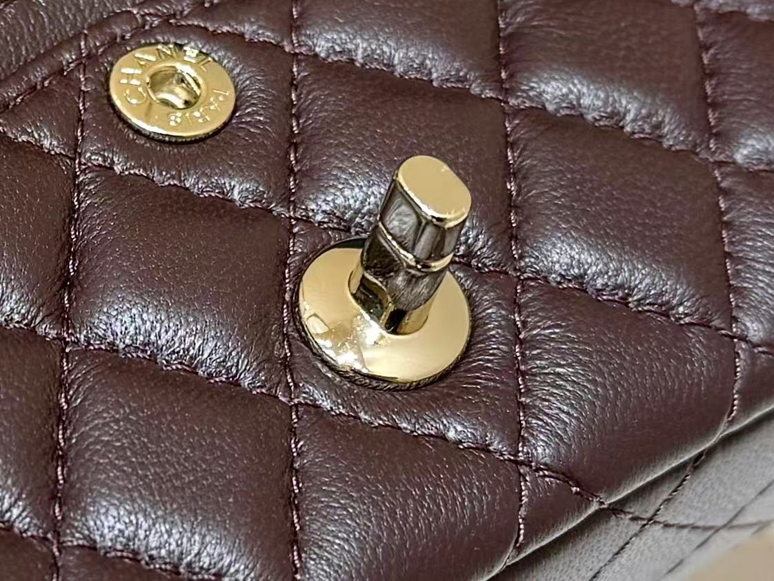 Chanel Mini Bag Wine Red Sheepskin