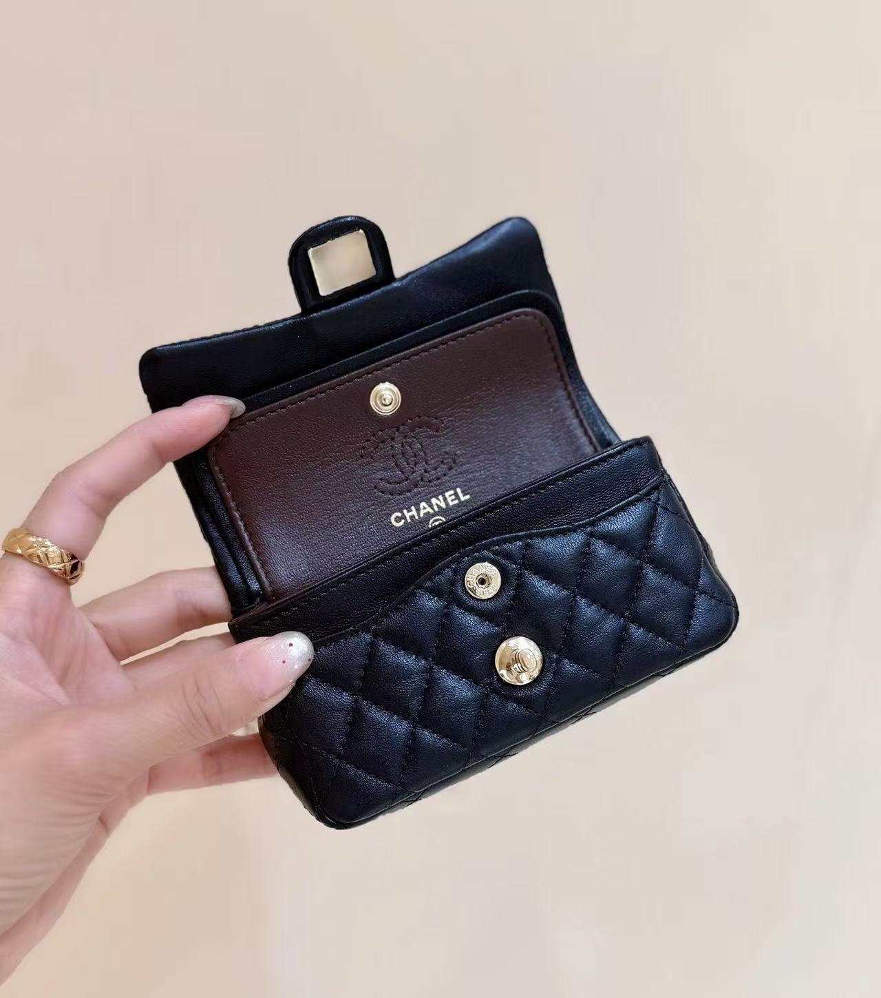 Chanel Mini Bag Black Sheepskin