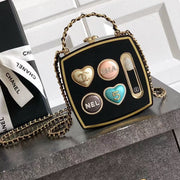 Chanel 25 Minaudière Makeup Palette Bag Black mix Colors Plexiglass