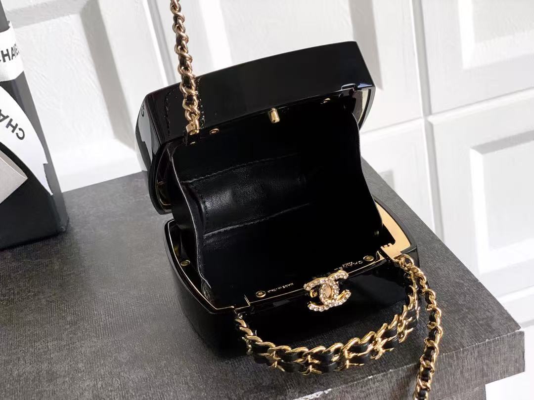 Chanel 25 Minaudière Makeup Palette Bag Black mix Colors Plexiglass