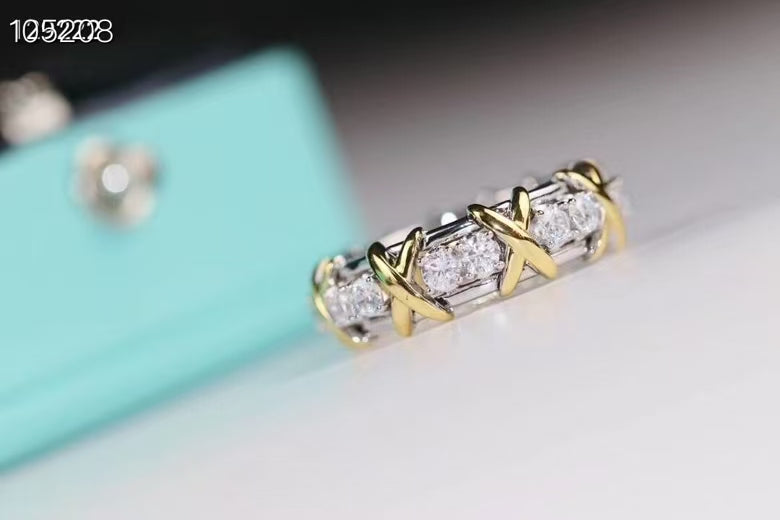 SIXTEEN STONE SILVER GOLD RING