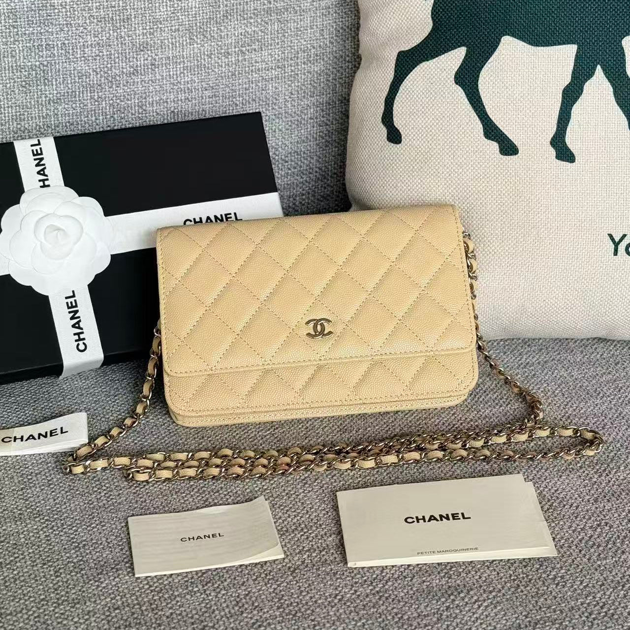 Chanel 2025 Woc Beige Caviar Leather With Gold Hardware