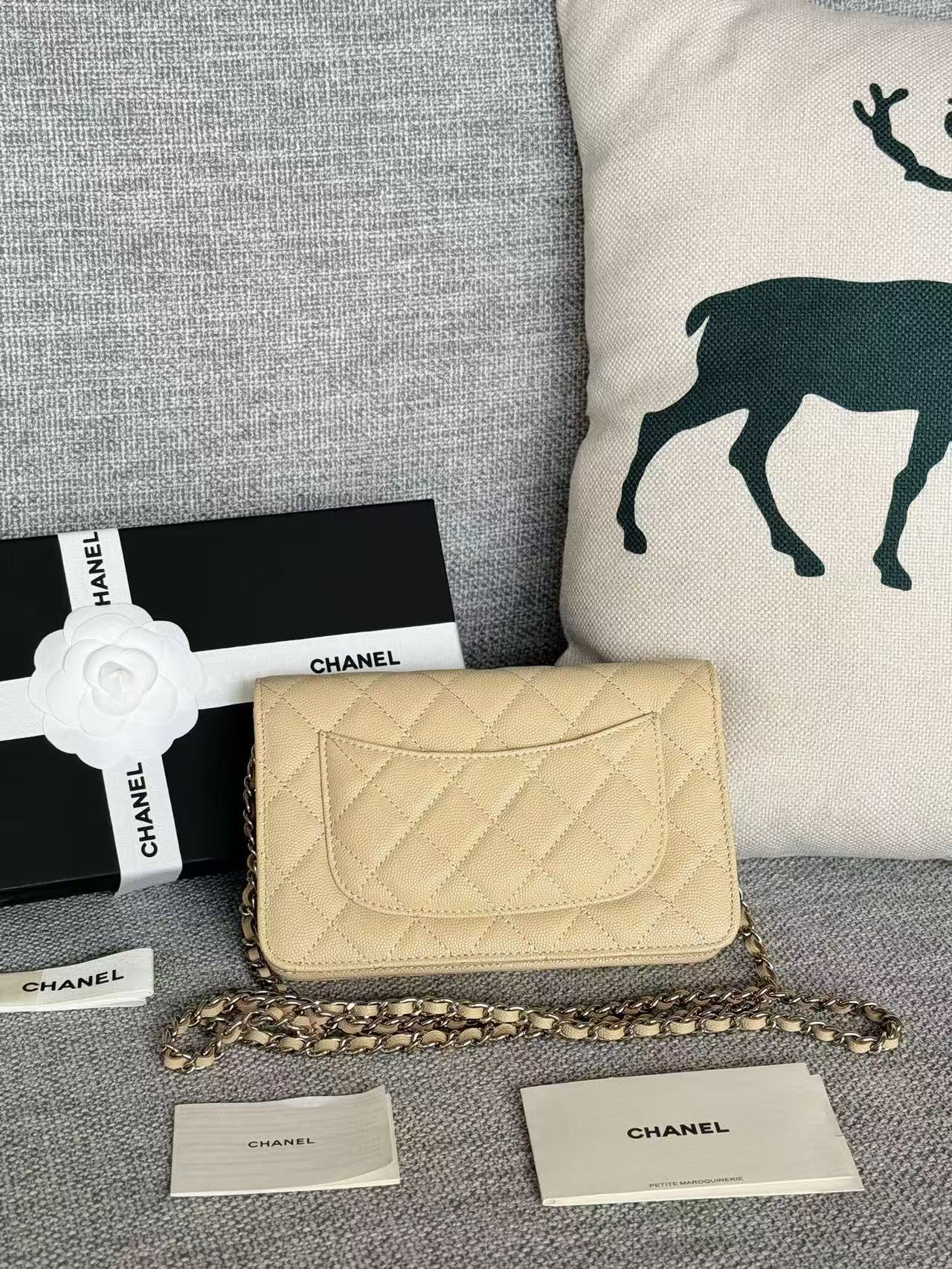 Chanel 2025 Woc Beige Caviar Leather With Gold Hardware