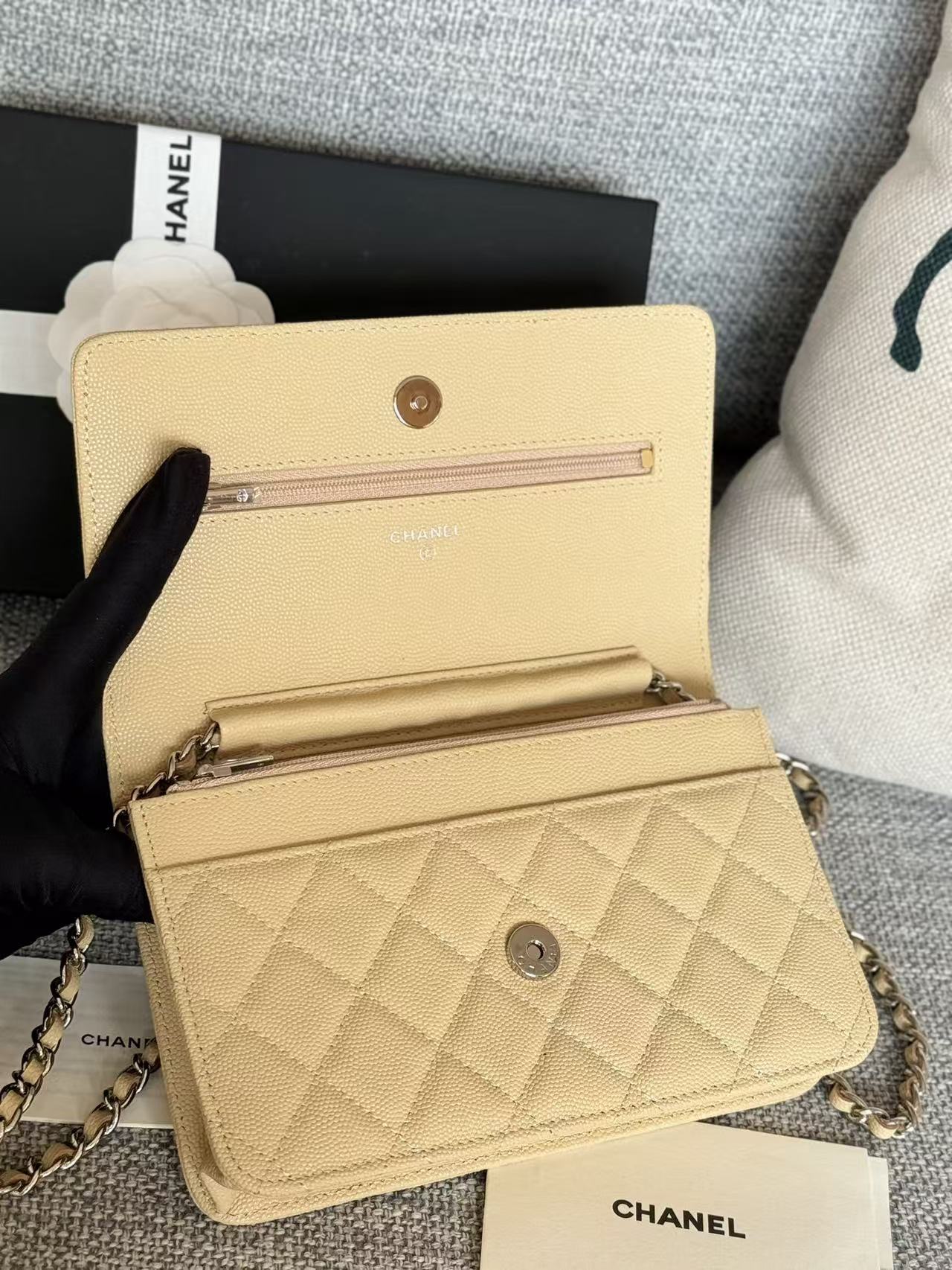 Chanel 2025 Woc Beige Caviar Leather With Gold Hardware