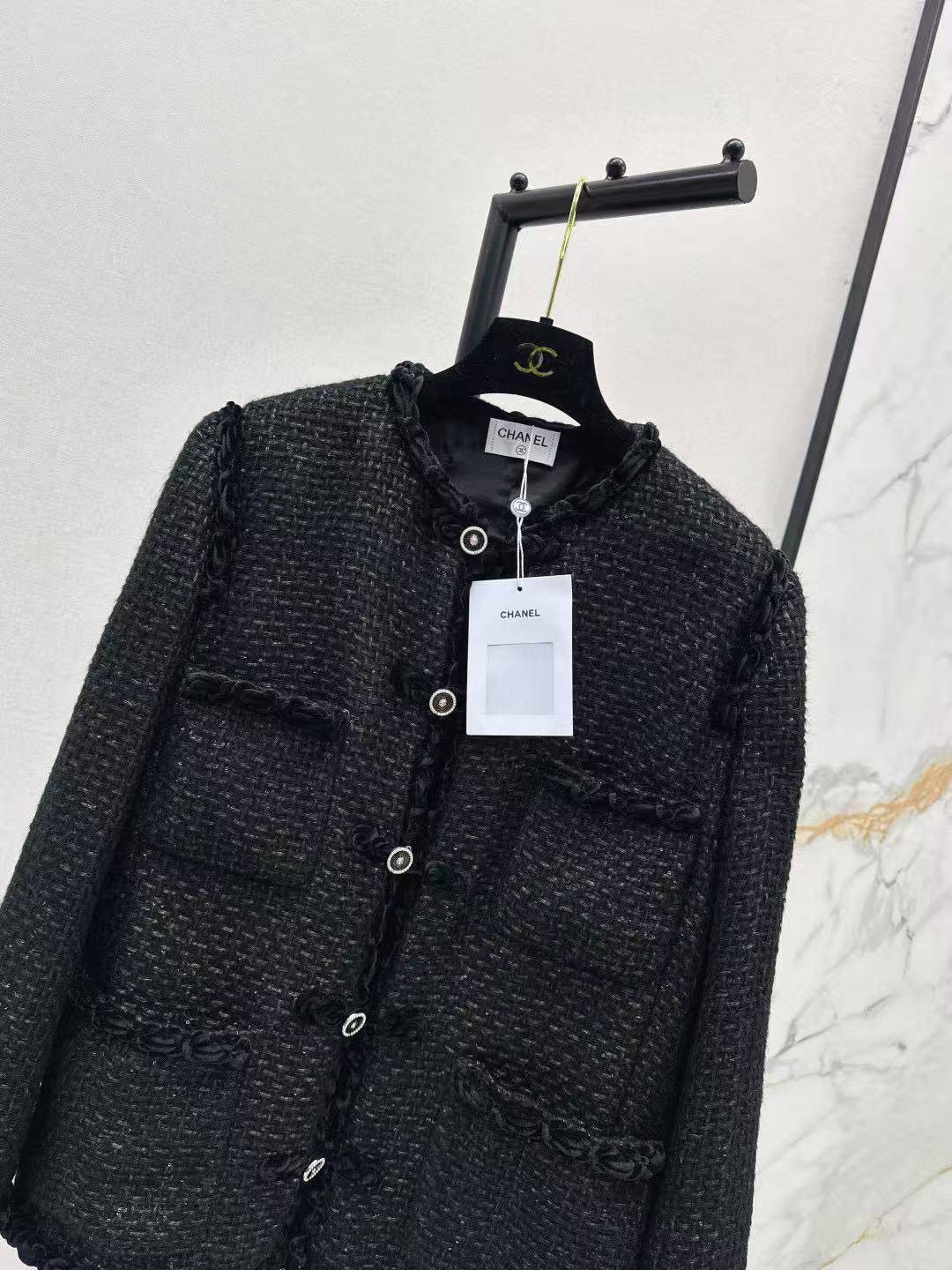Chanel 2026 Jacket Black Tweed Wool